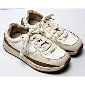 Cushionare Score Trainers Sneakers Lace Up Shoes White Beige Tan Women's Sz 9M